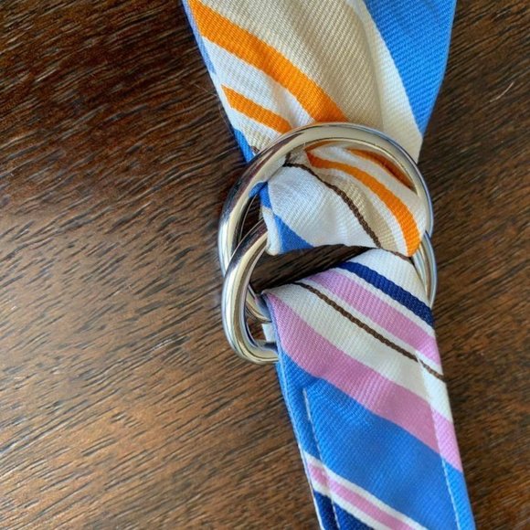 J Crew Womens Striped Belt D Ring 41 1/2" Multicol